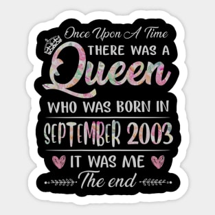 Girls 17th Birthday Queen September 2003 17 Years Old Sticker